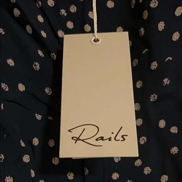 NWT Rails Navy Wide Legged Jumpsuit with Off White Polka Dots - Picture 4 of 9